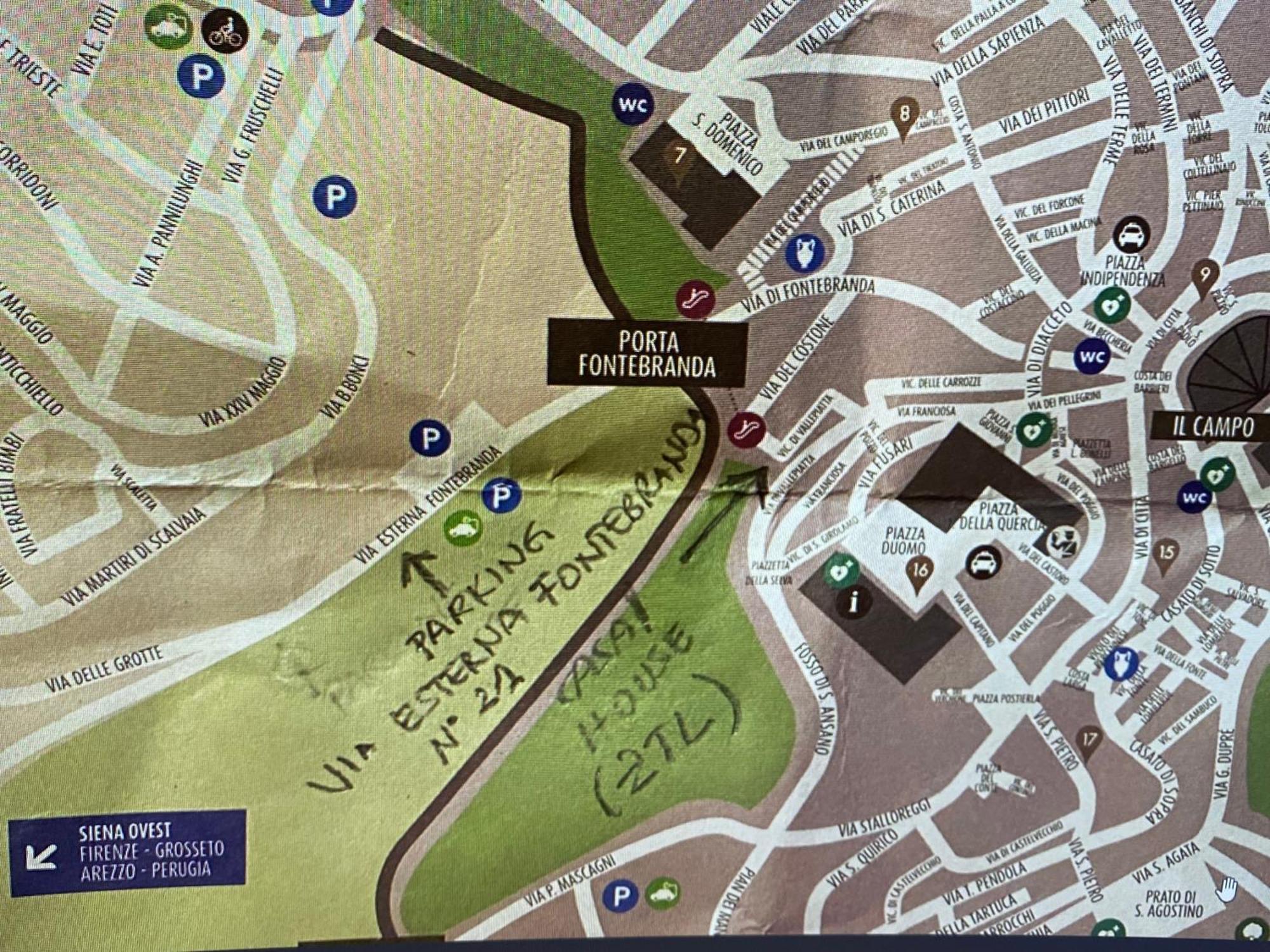 Loft Vicolo Di Vallepiatta 2 Min Piazza Del Campo Con Parcheggio Σιένα Εξωτερικό φωτογραφία